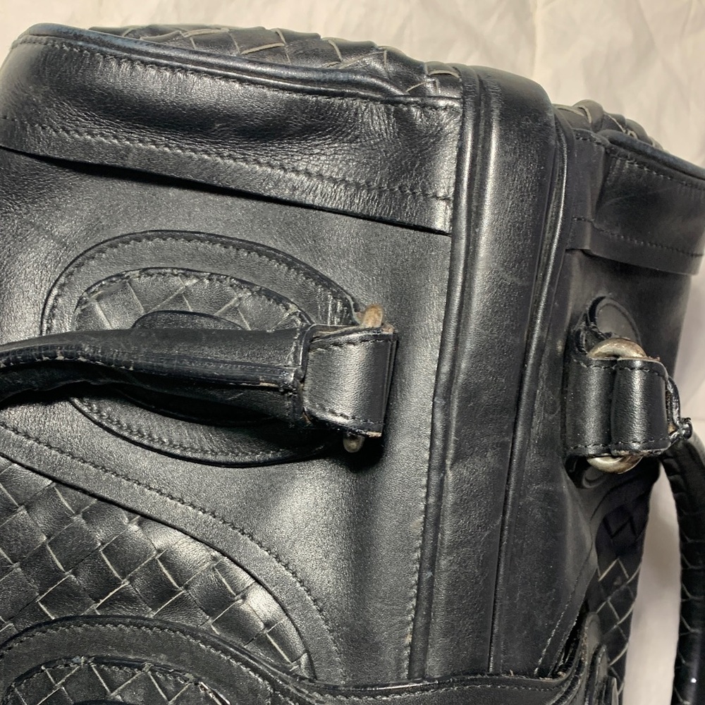 Bottega Veneta Woven Leather Satchel - Classic Black Doctor Bag - Picture 12 of 16